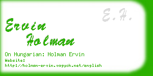 ervin holman business card